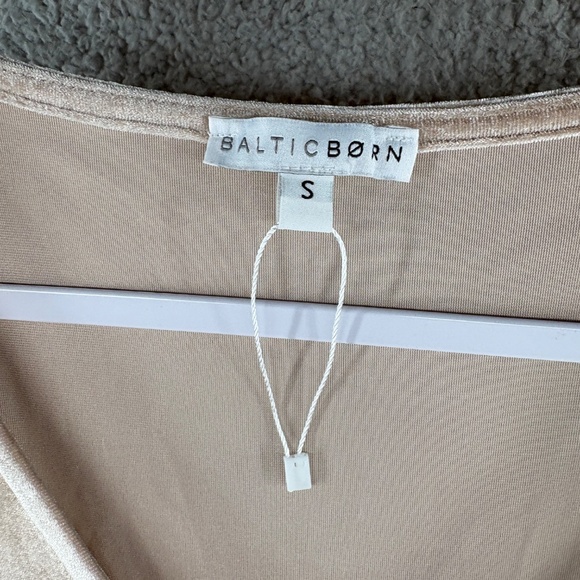 Baltic Born Champagne Velvet Wrap Maxi Dress Small Short Sleeve - Picture 7 of 16